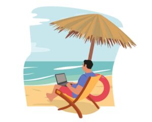 Prestations de services informatiques à domicile à Bordeaux - sérénité sur une plage